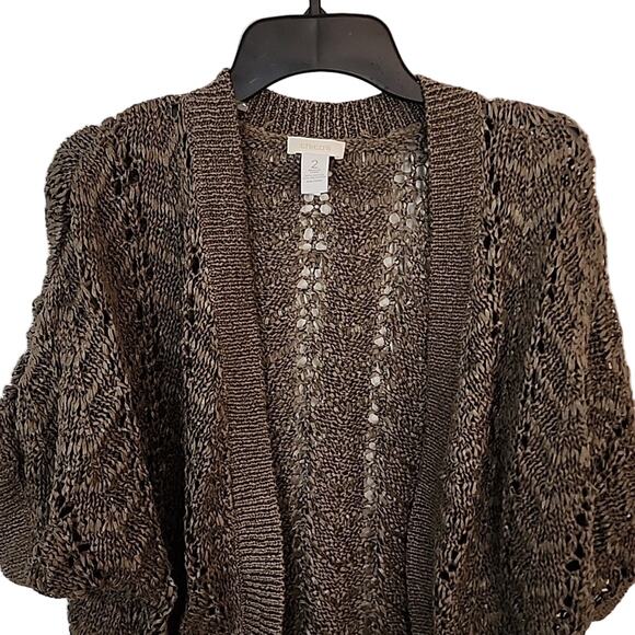 Chico's Size 2 Open Knit Bolero/Cardigan - Picture 3 of 7
